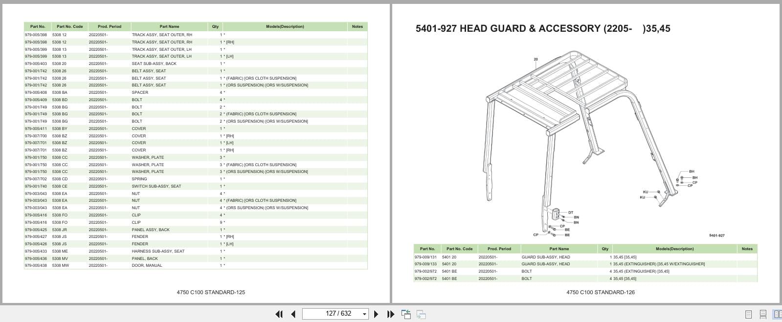 Raymond Sit Down Counterbalanced 4750 C100 Parts Manual 1412776001A 2022 (2)