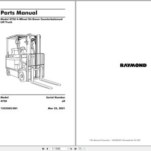 Raymond Sit Down Counterbalanced 4750 Parts Manual 1253502001 2021 (1)