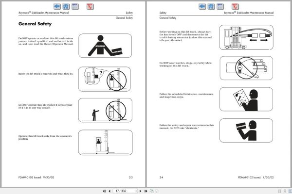 Raymond Slideloader 71B 76 Maintenance Manual Pdmm 0102 2002 (2)
