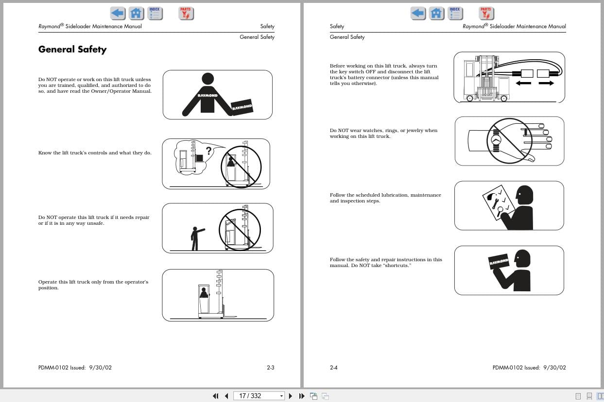 Raymond Slideloader 71B 76 Maintenance Manual PDMM 0102 2002 (2)