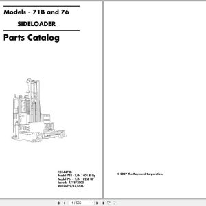 Raymond Slideloader 71B 76 Parts Catalog 1014470B 2007 (1)
