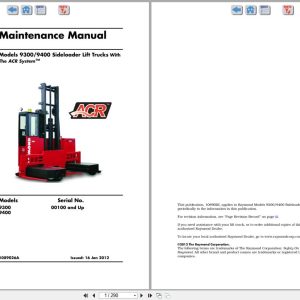Raymond Slideloader 9300 9400 Maintenance Manual 1089026A 2012 (1)