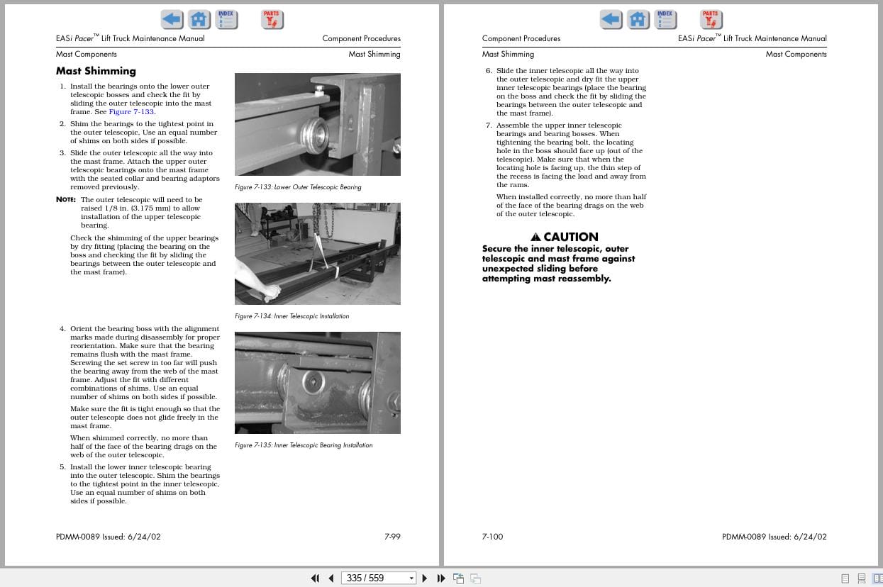 Raymond Stand Up Counterbalanced EASi Pacer Maintenance Manual PDMM 0089 2002 (2)