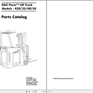 Raymond Stand Up Counterbalanced EASi Pacer Parts Manual 1071518A 2008 (1)