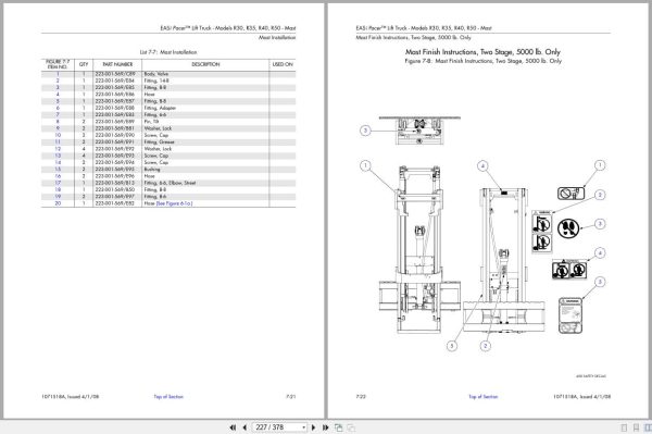 Raymond Stand-Up Counterbalanced EASi Pacer Parts Manual 1071518A 2008 Raymond Stand Up Counterbalanced Easi Pacer Parts Manual 1071518A 2008 (2)