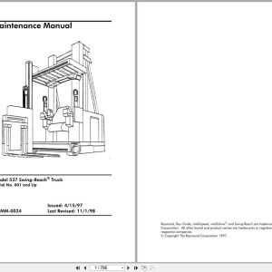 Raymond Swing Reach 537 Maintenance Manual PDMM 0024 (1)
