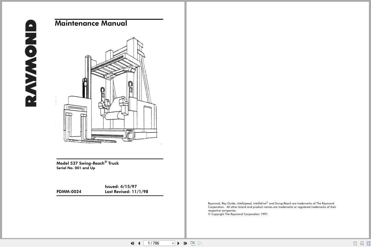 Raymond Swing Reach 537 Maintenance Manual PDMM 0024 (1)