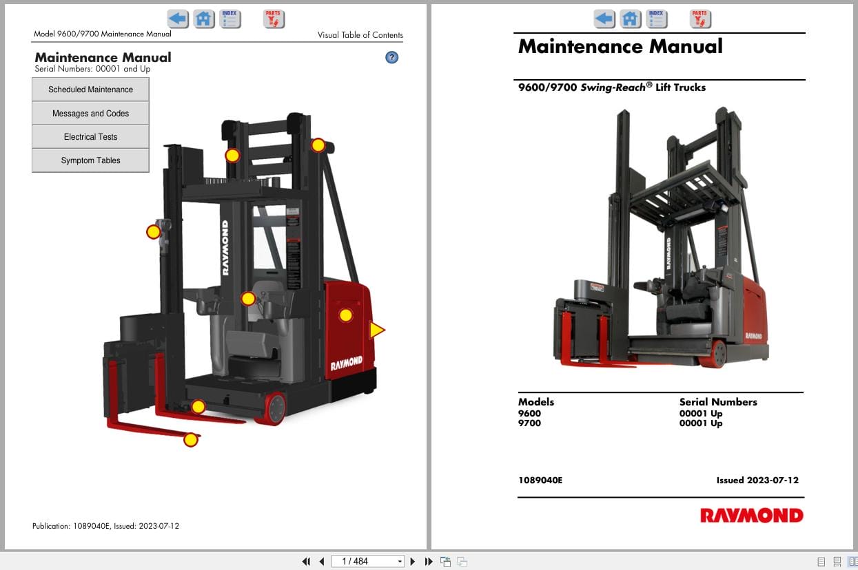 Raymond Swing Reach 9600 9700 Maintenance Manual 1089040E 2023 (1)