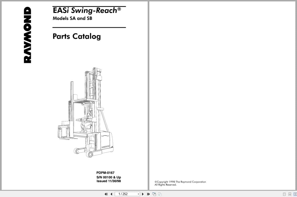 Raymond Swing Reach EASi SA SB Parts Catalog PDPM 0167 (1)
