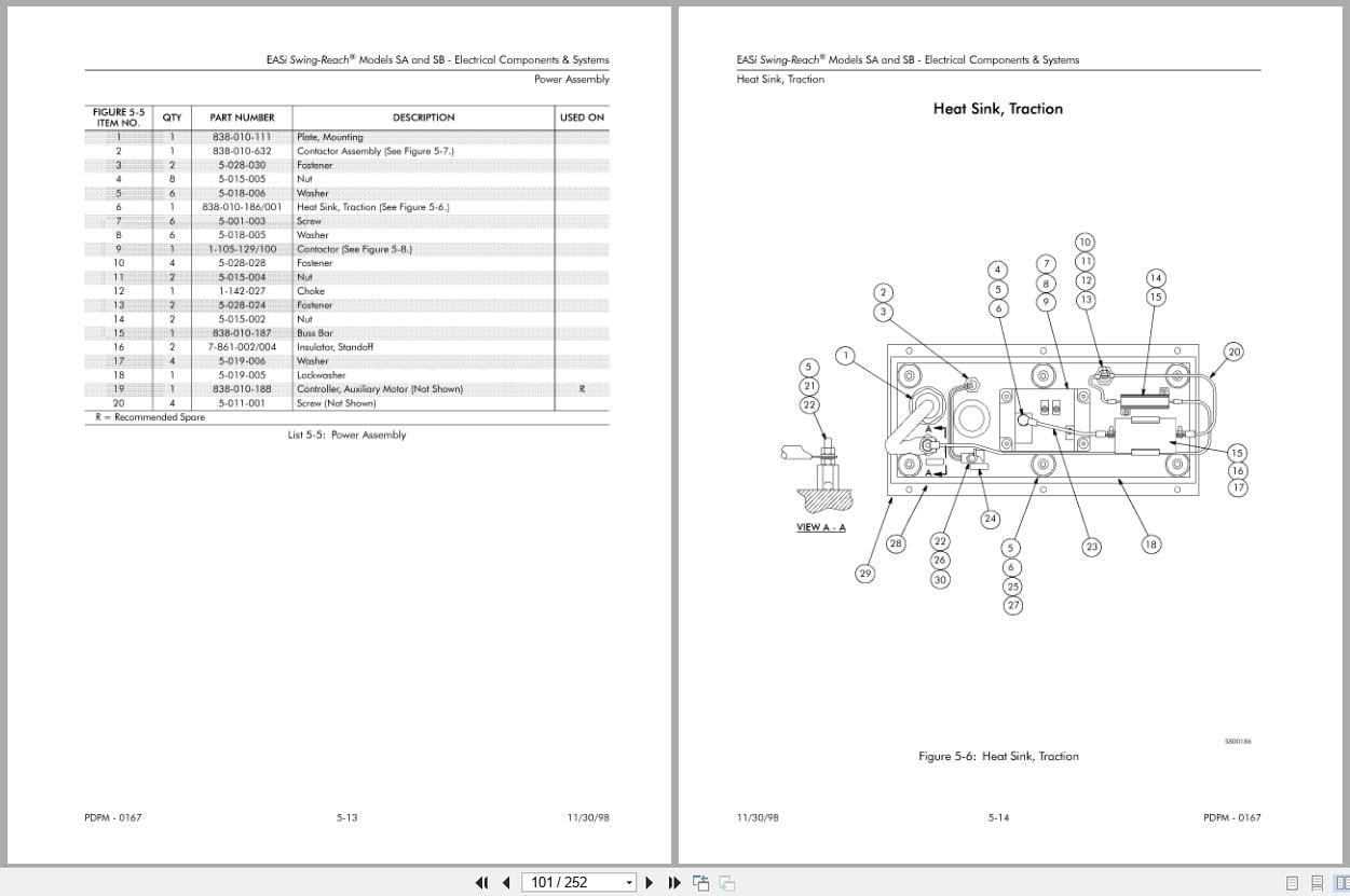 Raymond Swing Reach EASi SA SB Parts Catalog PDPM 0167 (2)