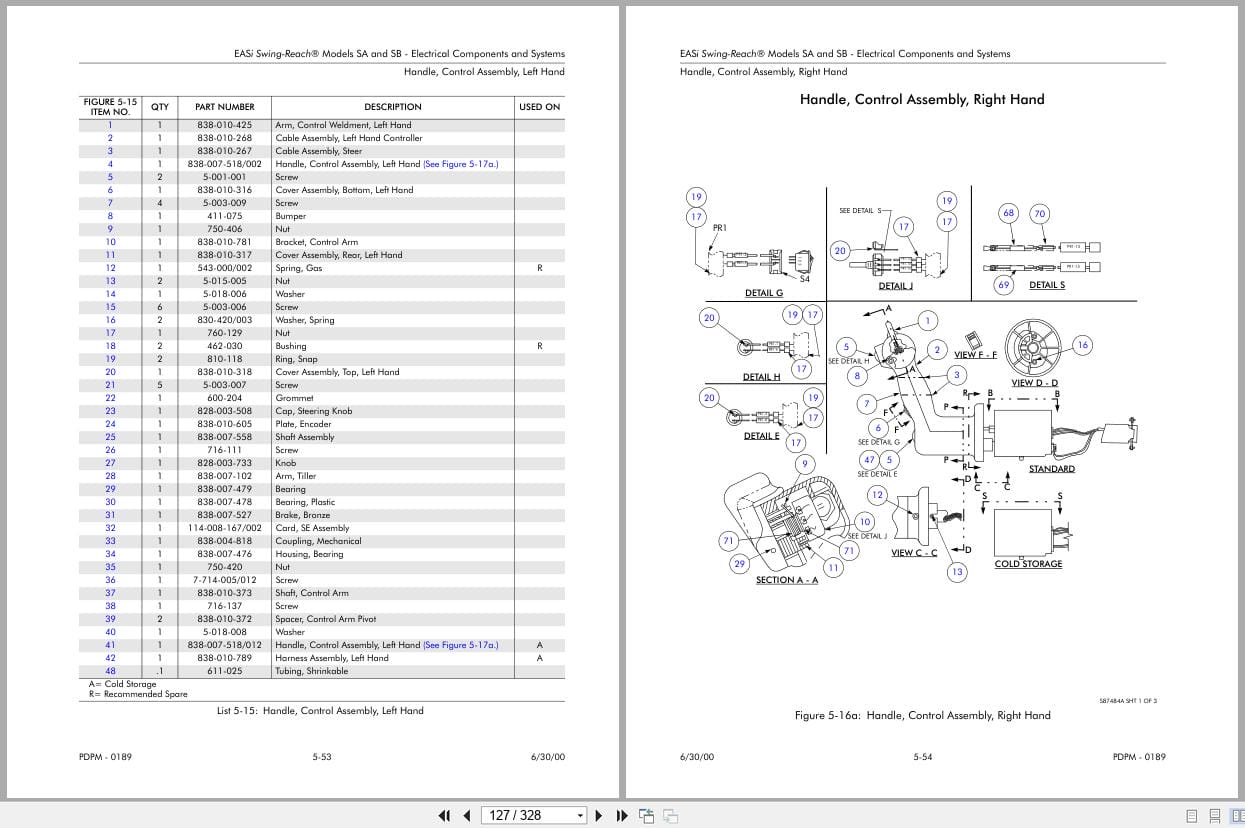 Raymond Swing Reach EASi SA SB Parts Catalog PDPM 0189 (2)