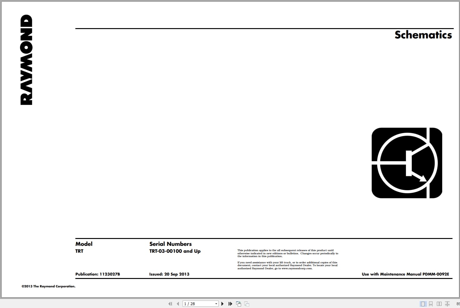 Raymond Transtacker TRT Electrical Schematic 1123027B 2013 (1)