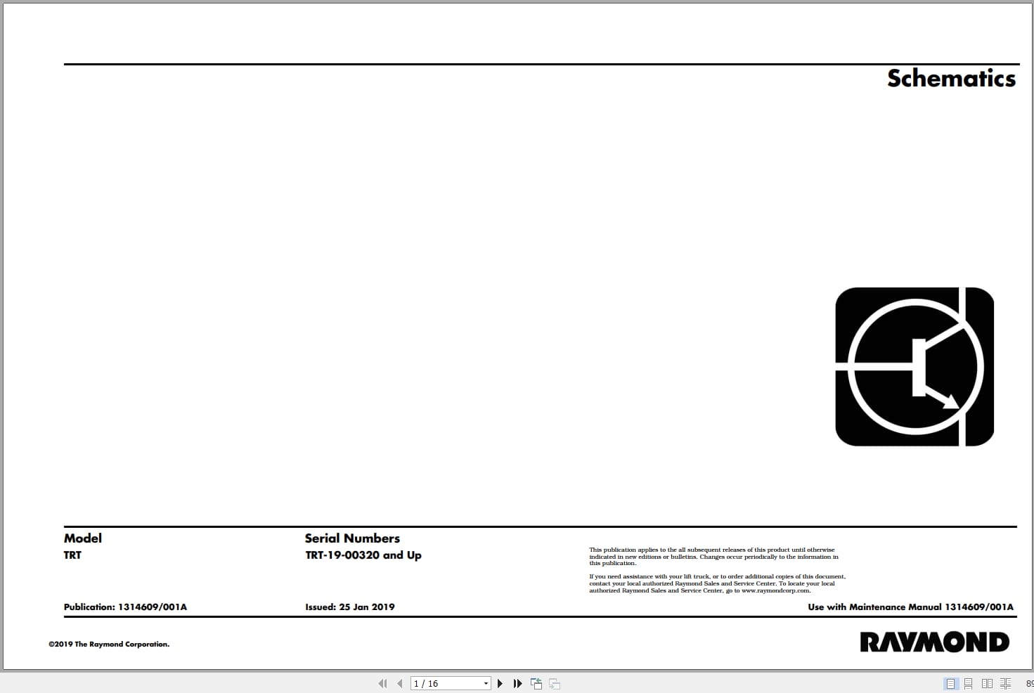 Raymond Transtacker TRT Electrical Schematic 1314609001A 2019 (1)