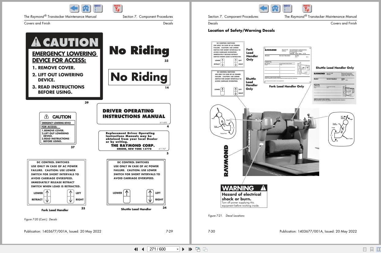 Raymond Transtacker TRT Maintenance Manual 1403677001A 2022 (2)