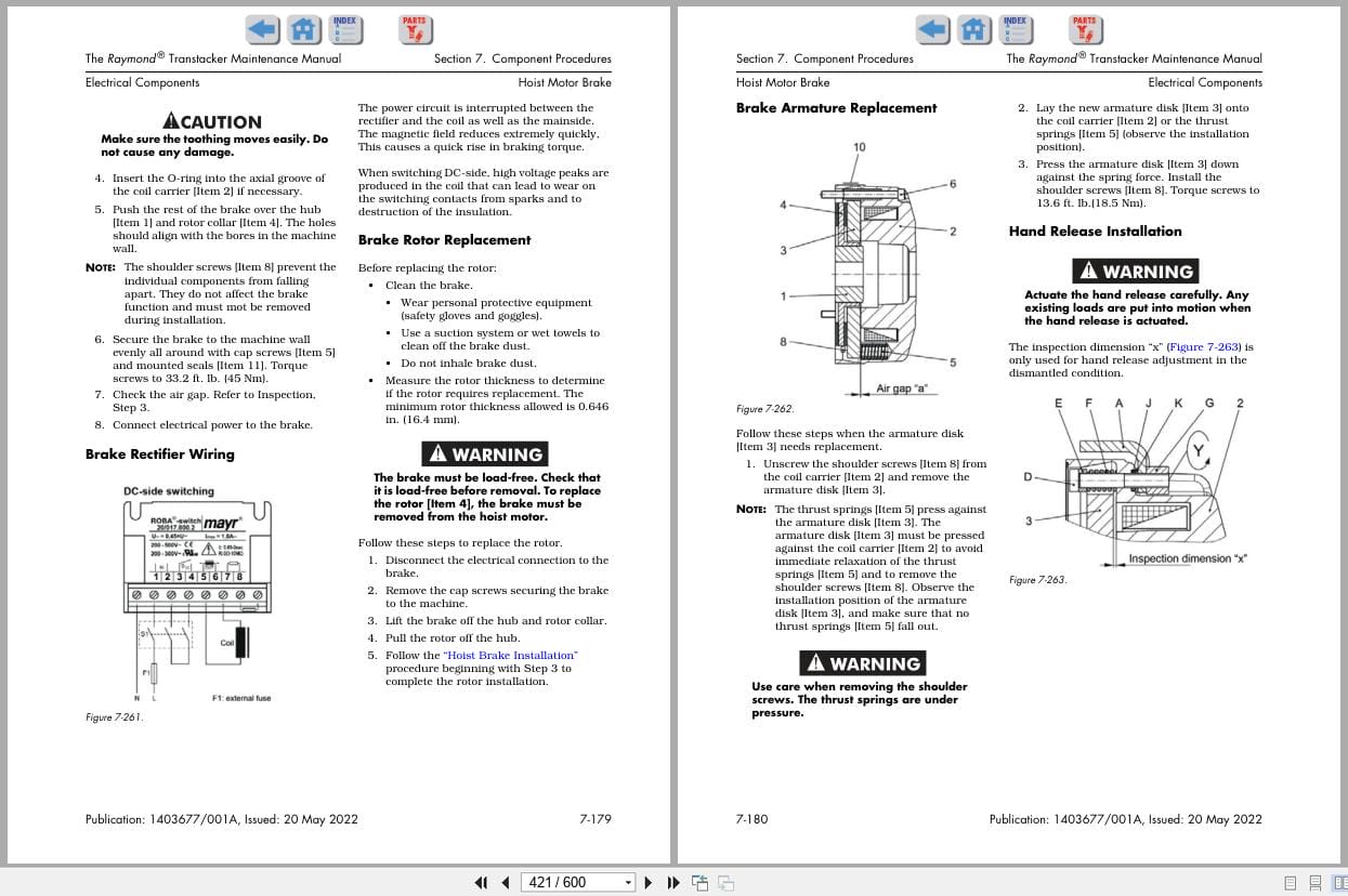 Raymond Transtacker TRT Maintenance Manual 1403677001A 2022 (3)
