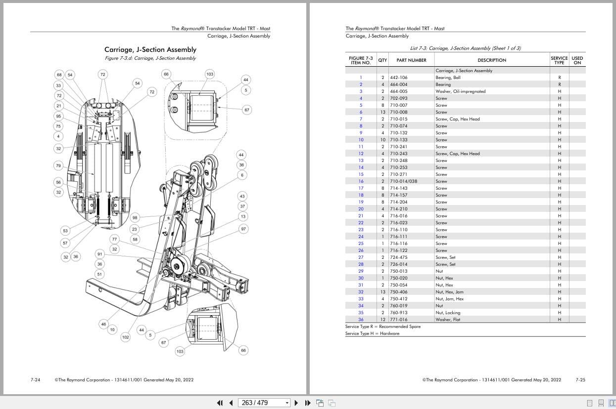 Raymond Transtacker TRT Parts Manual 1314611001 2022 (3)