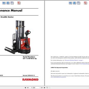 Raymond Walkie Stacker 6210 Maintenance Manual 1146947D 2024 (1)