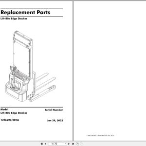Raymond Walkie Stacker Lift Rite Edge Stacker Parts Manual 1396229001A 2022 (1)