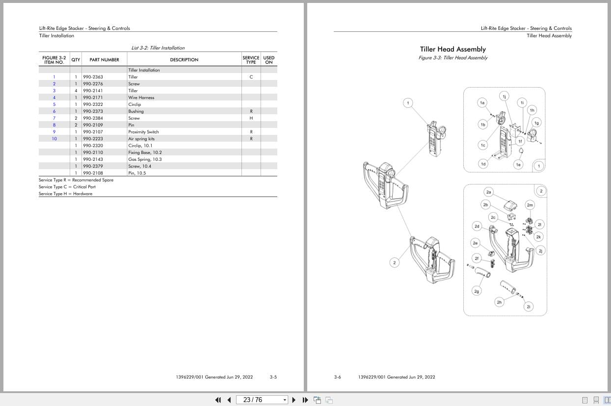 Raymond Walkie Stacker Lift Rite Edge Stacker Parts Manual 1396229001A 2022 (2)