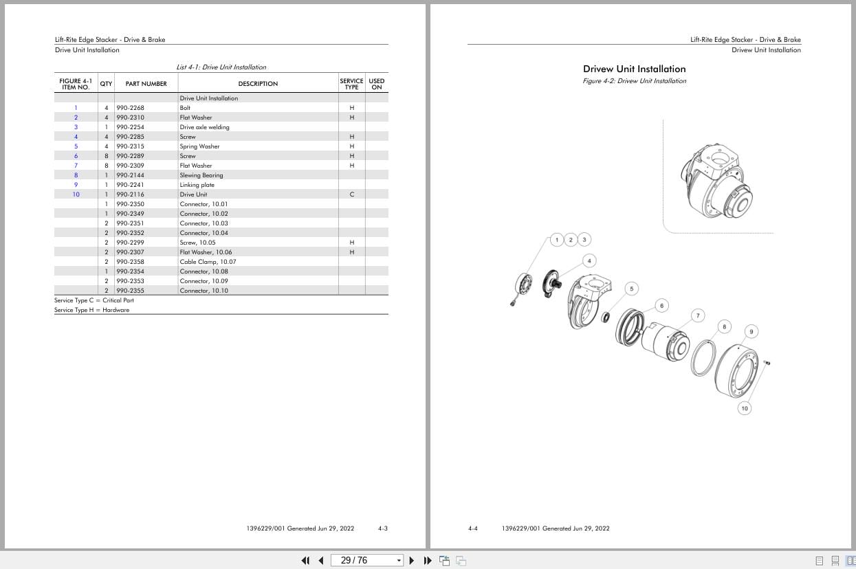 Raymond Walkie Stacker Lift Rite Edge Stacker Parts Manual 1396229001A 2022 (3)
