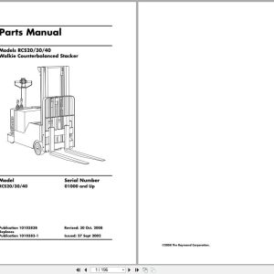Raymond Walkie Stacker RCS20 RCS30 RCS40 Parts Manual 1010383B 2008 (1)