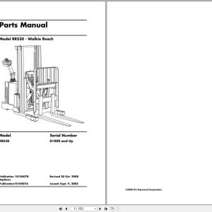 Raymond Walkie Stacker RRS30 Parts Manual 1010407B 2008 (1)