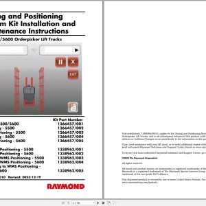 Raymond ZaP Installation Maintenance User Manuals (1)