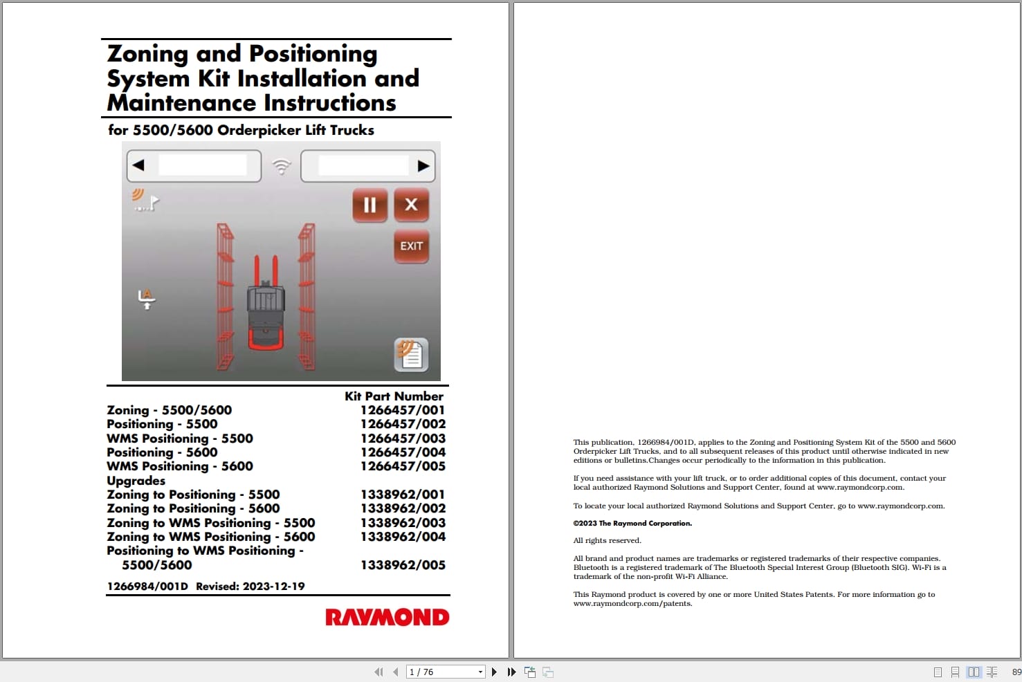 Raymond ZaP Installation Maintenance User Manuals (1)