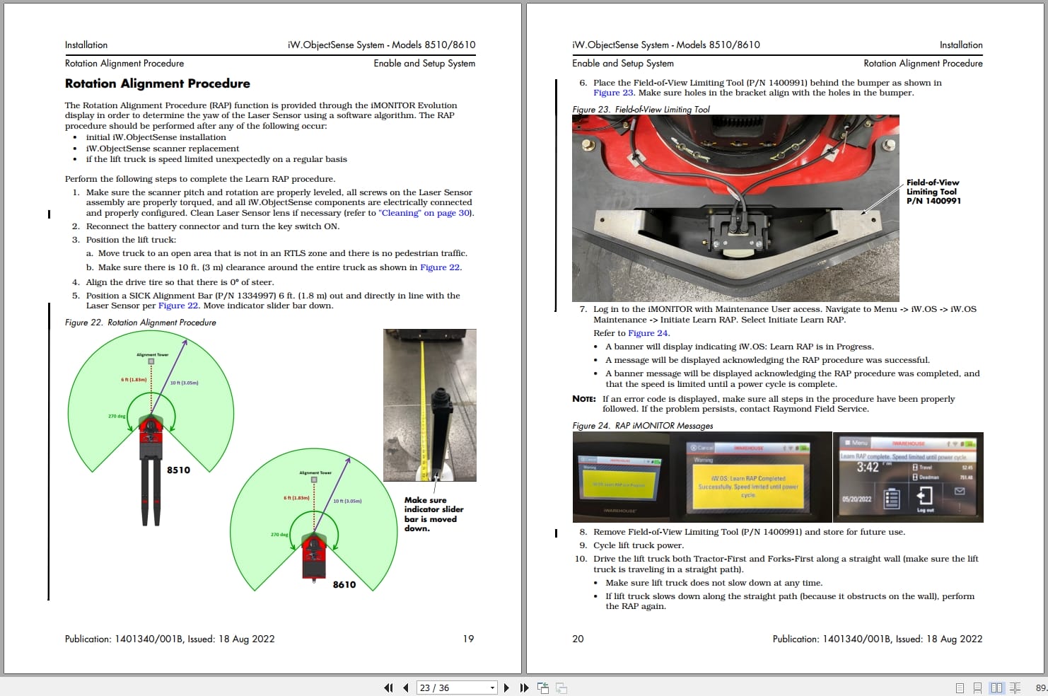 Raymond iW.ObjectSense Installation Maintenance Manuals (3)