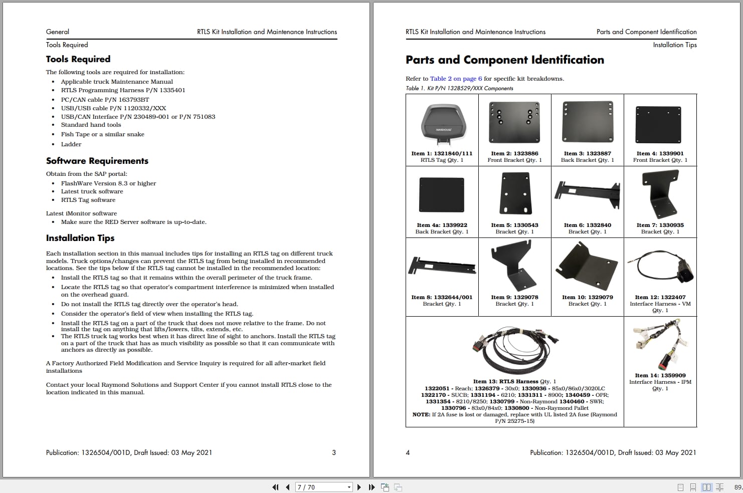 Raymond iW.RTLS Installation Maintenance Manuals (2)