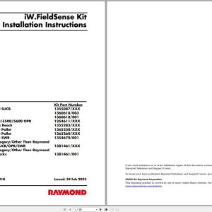 Raymond iWH iW.FieldSense Installation User Guide Manuals (1)