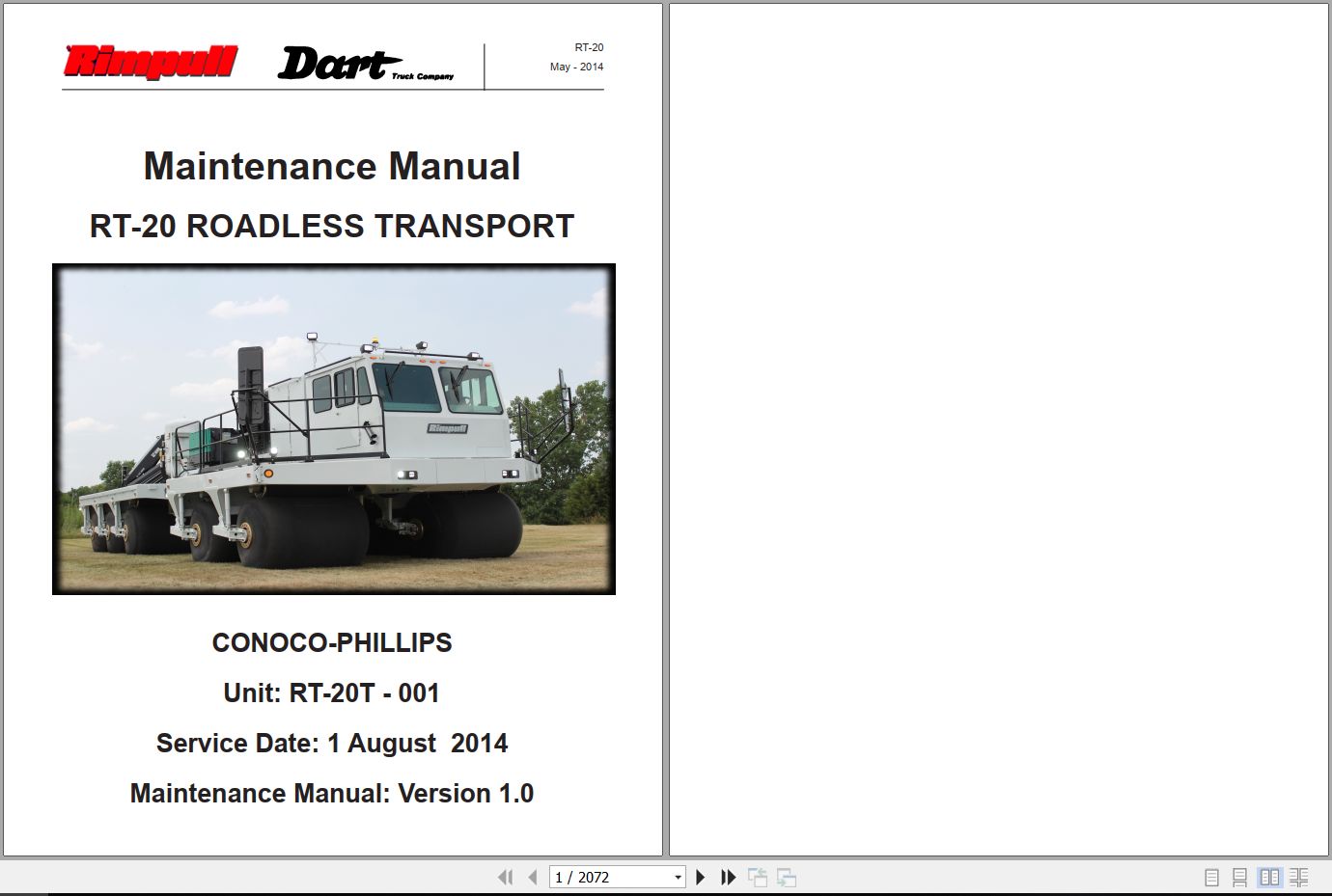 Rimpull Roadless Transport Vehicle RT 20T Maintenance Manual 2014 (1)