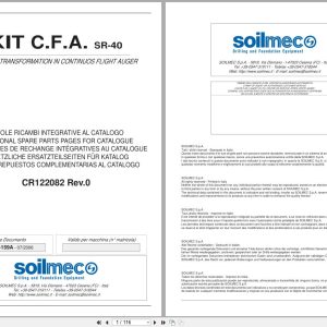 Soilmec Hydraulic Drilling Rig SR 40 Spare Parts Catalog CR122082 Rev.0 (1)