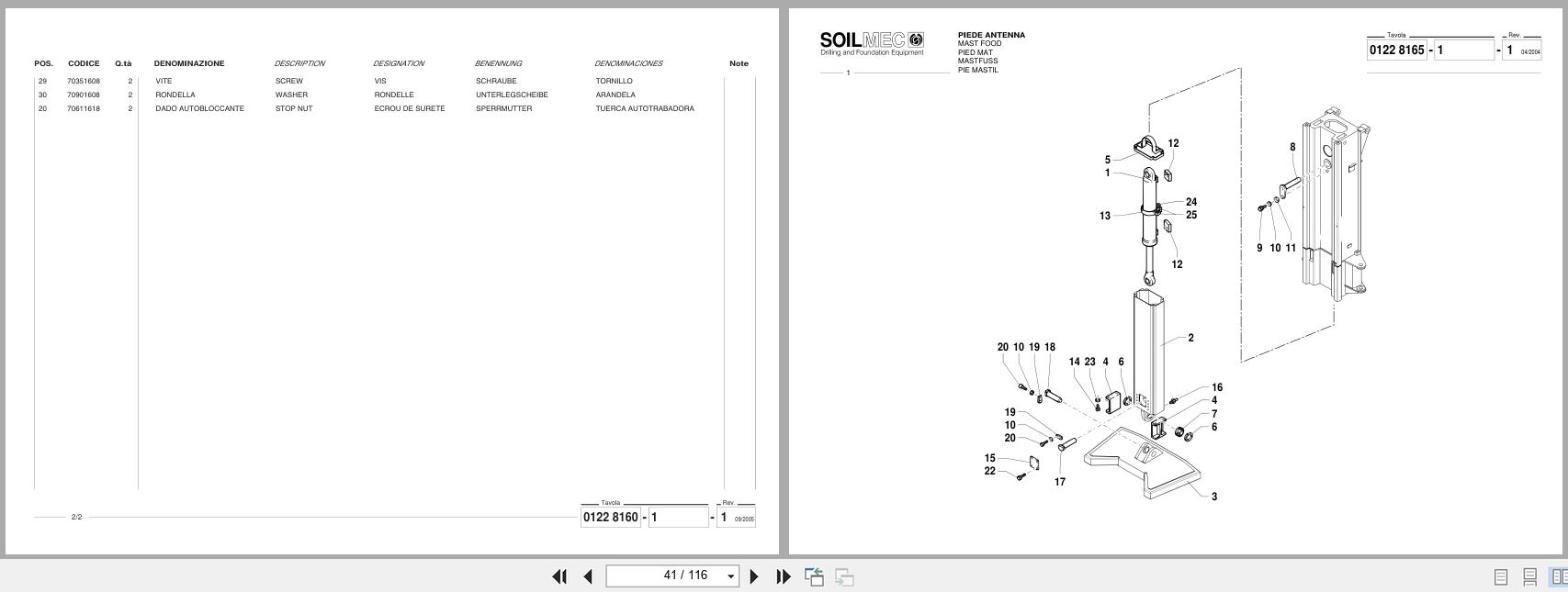 Soilmec Hydraulic Drilling Rig SR 40 Spare Parts Catalog CR122082 Rev.0 (2)