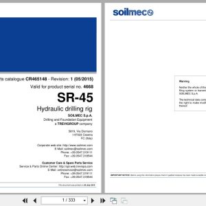 Soilmec Hydraulic Drilling Rig SR 45 Spare Parts Catalog CR465148 Rev.1 (1)