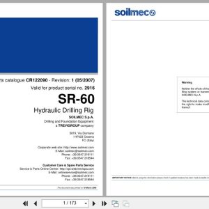 Soilmec Hydraulic Drilling Rig SR 60 Spare Parts Catalog CR122090 Rev.1 (1)