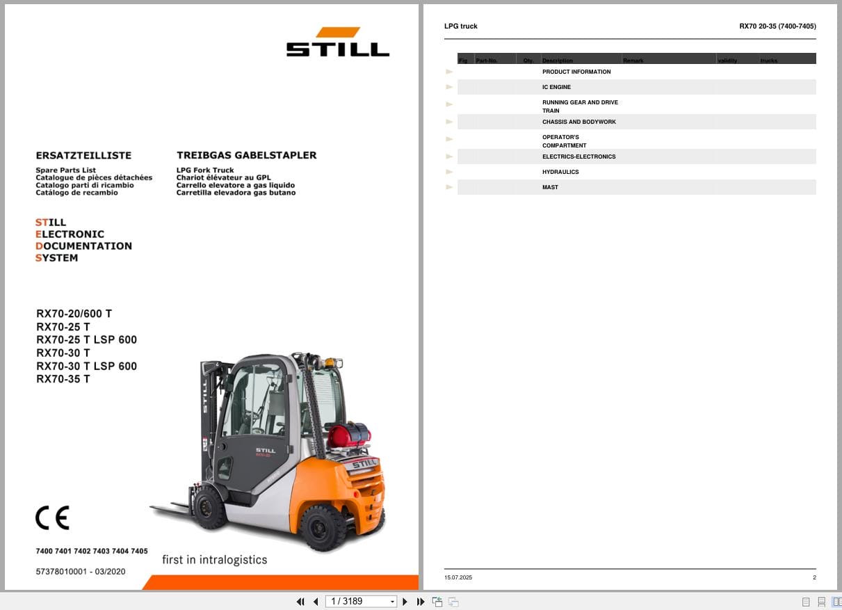 Still Forklift RX70 20T to RX70 35T Parts Manual 57378010001 2020 (1)