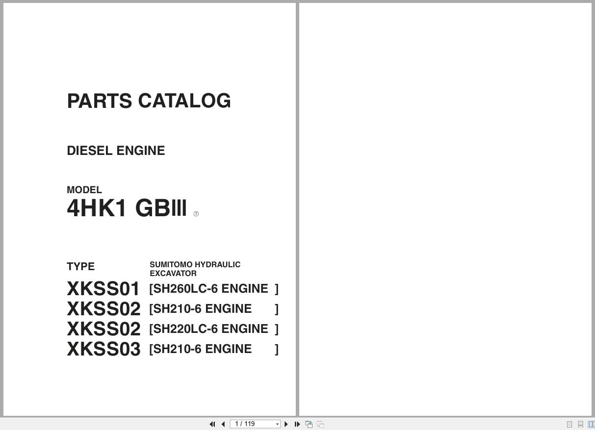 Sumitomo Diesel Engine 4HK1 GBIII Parts Catalog (1)