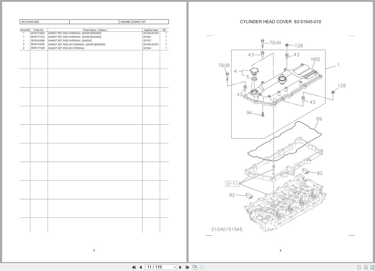 Sumitomo Diesel Engine 4HK1 GBIII Parts Catalog (2)