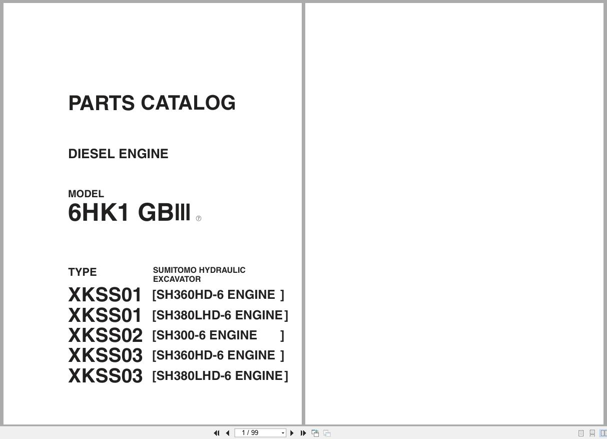 Sumitomo Diesel Engine 6HK1 GBIII Parts Catalog (1)