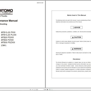 Sumitomo Forklift C881 8FB15 PXIII To 8FB35 PSZXIII Maintenance Manual 5501510 26 2022 (1)