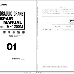 Tadano Hydraulic Crane TG 1200M 4 Service Repair Training Manual Circuit Diagram (1)