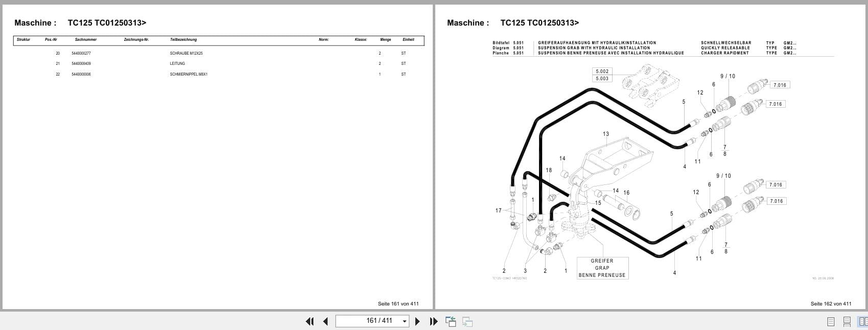Terex Crawler Excavator TC125 TC01250313  Spare Parts Catalog DE (2)