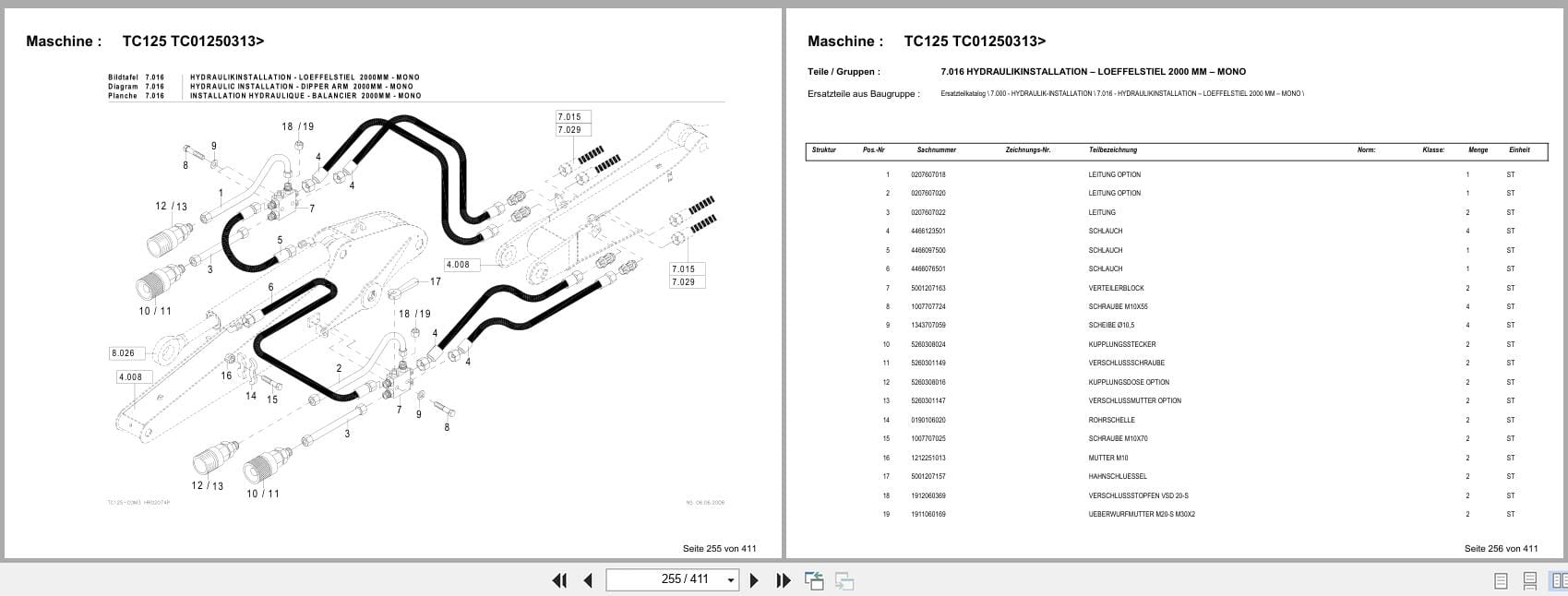Terex Crawler Excavator TC125 TC01250313  Spare Parts Catalog DE (3)