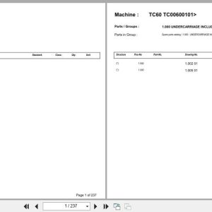 Terex Crawler Excavator TC60 TC00600101  Spare Parts Catalog (1)