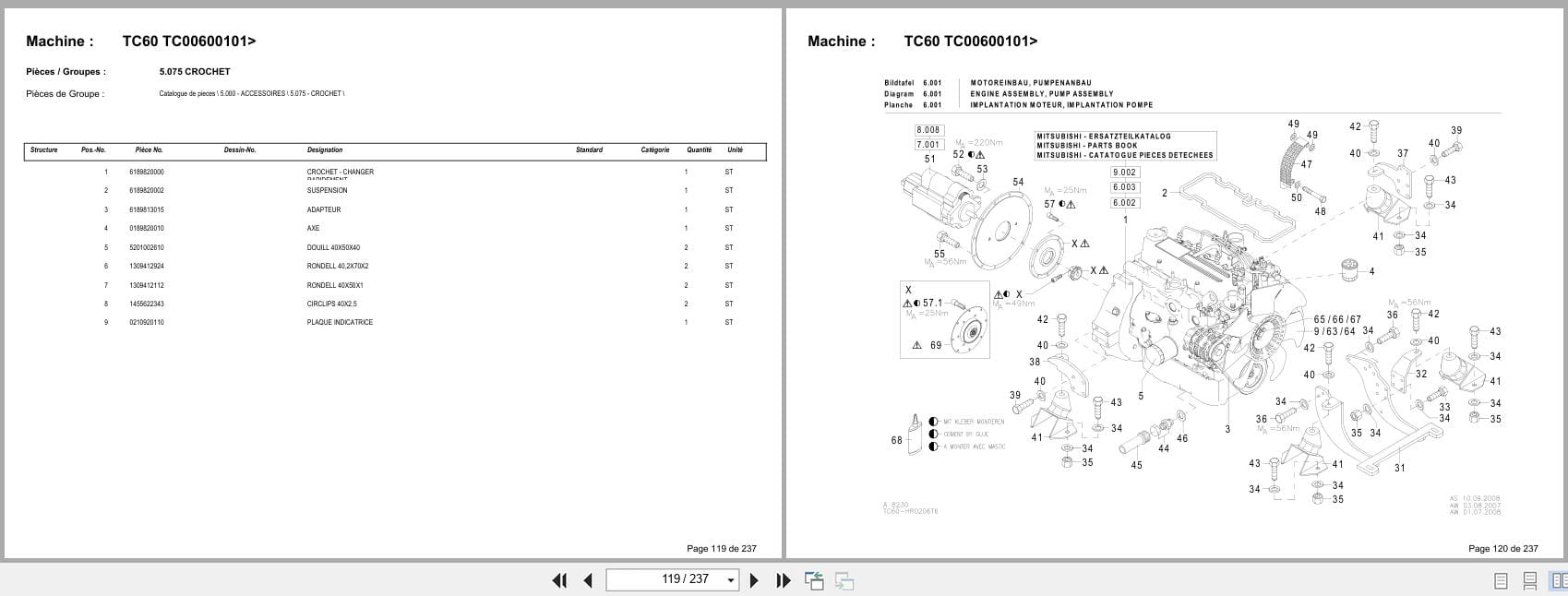 Terex Crawler Excavator TC60 TC00600101  Spare Parts Catalog FR (2)