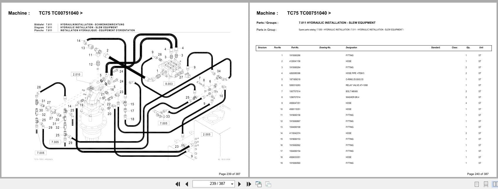 Terex Crawler Excavator TC75 TC00751040  Spare Parts Catalog (3)