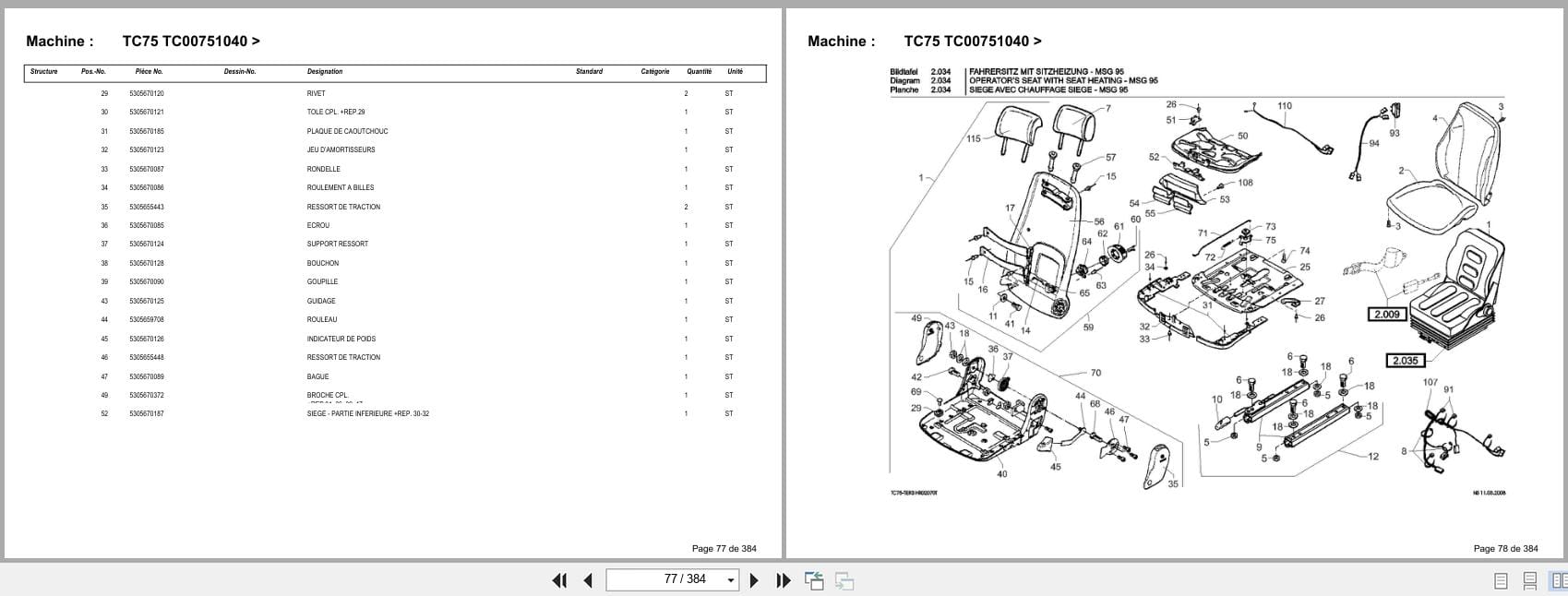 Terex Crawler Excavator TC75 TC00751040  Spare Parts Catalog FR (2)