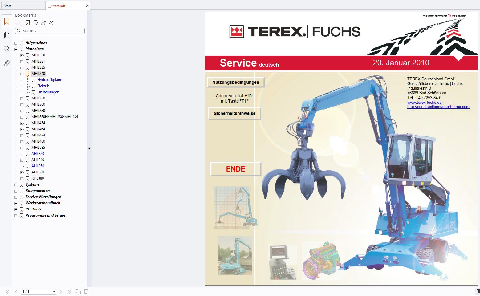 Terex Fuchs MHL 320 331 340 350 360 380 430 460 RHL340 Service Manual (1)