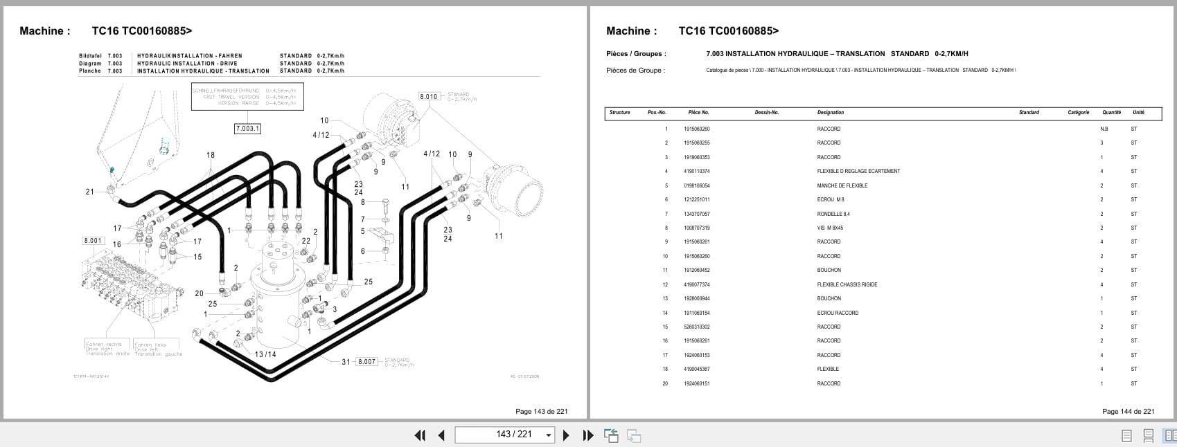 Terex Mini Excavator TC16 TC00160885  Spare Parts Catalog FR (3)